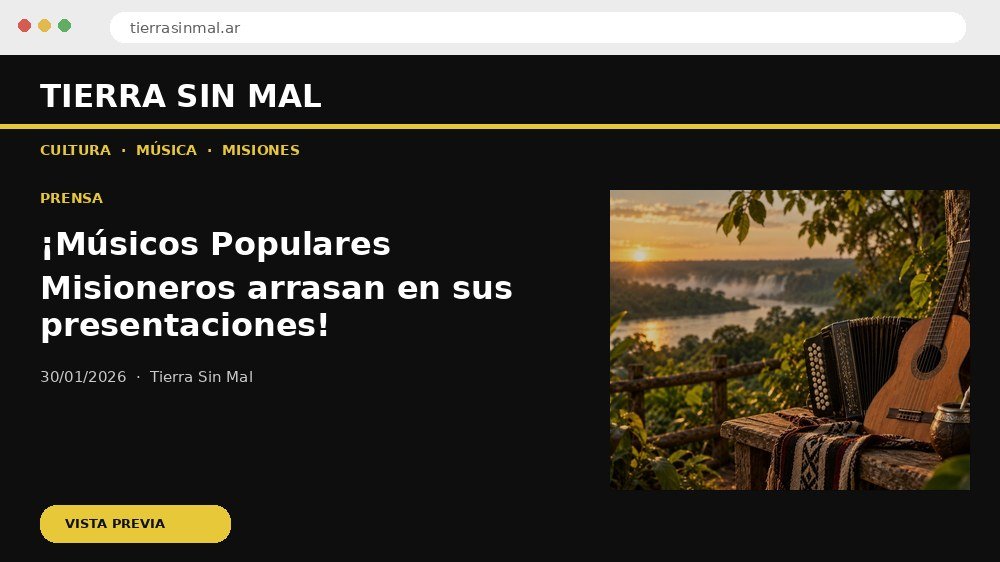 Vista previa de la publicación en Tierra Sin Mal